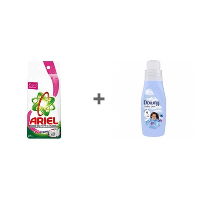 اريال اوتوماتيك داوني - 8+1 كجم مع داوني منعم ملابس - نسيم الوادي - 1 لتر