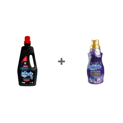 فلفيتا جل غسيل يدوى للملابس السوداء فوق أوتوماتيك - 1 لتر مع فلفيتا منعم ملابس مركز عطر ريلاكس - 400 مل