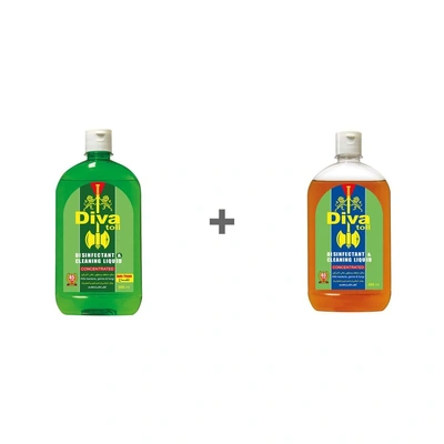 ديفاتول مطهر عام مركز برائحة التفاح - 500 مل مع مطهر عام مركز برائحة الصنوبر - 500 مل