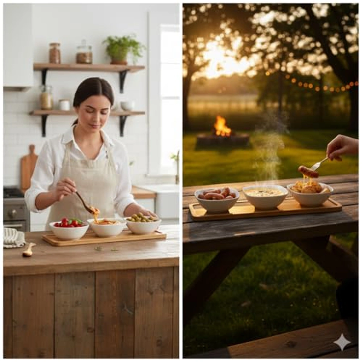 طقم بولات صغيرة بورسلين - 4 قطع - أبيض