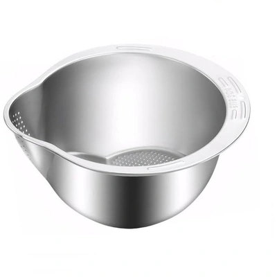 طبق غسيل أرز والخضار ستانلس ستيل - 1.5 لتر