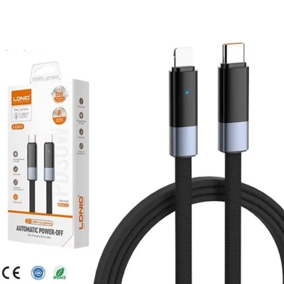 كابل إل دي إن آي أو LC241i 30 واط USB-C إلى Lightning - أسود - بدون ضمان