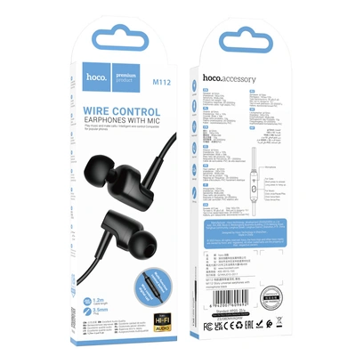 سماعة سلك هوكو M112 - أسود