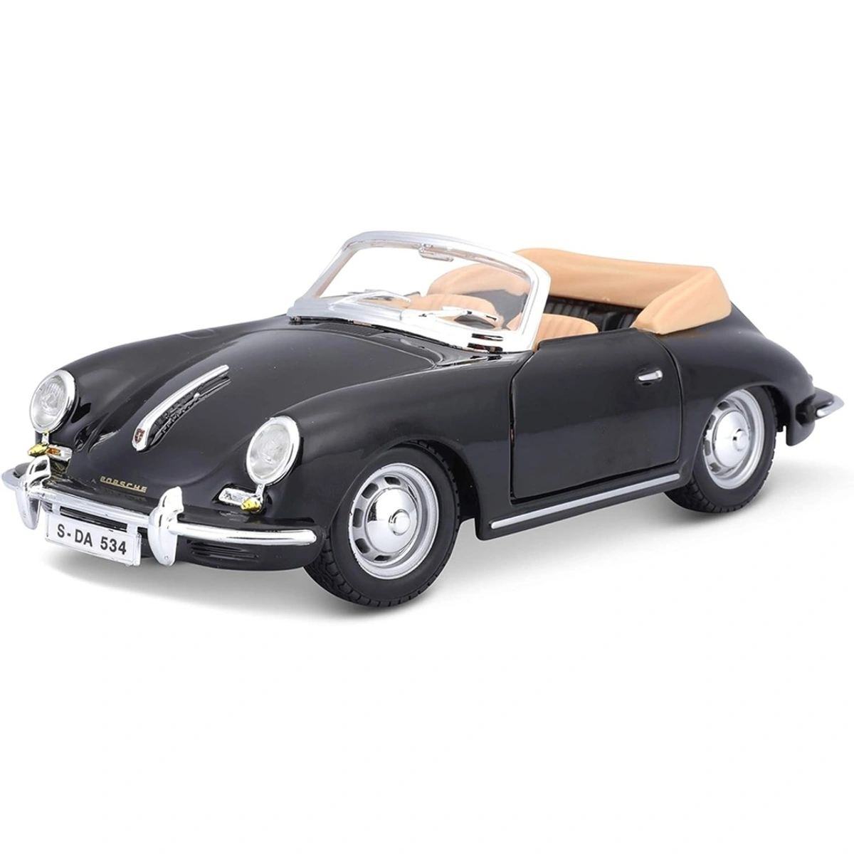 Bburago Porsche 356 B Cabriolet 1961 1:24 Black Toy Car