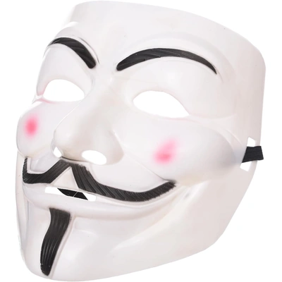 قناع تنكري Guy Fawkes للجنسين - أبيض