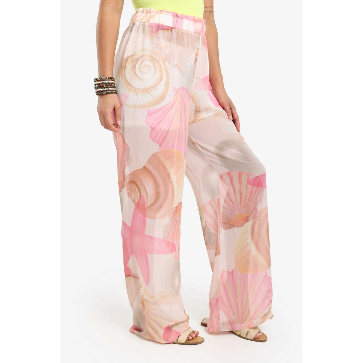 بنطلون شاطئ شيفون بطبعة أصداف من كارينا 57718