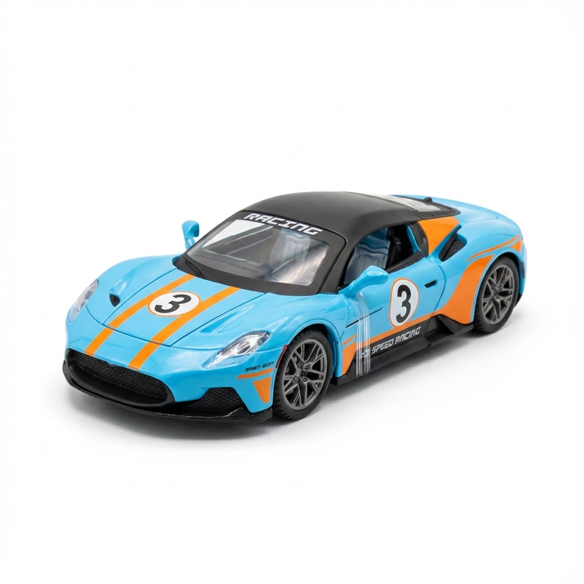 Maserati Toy Car Pull-Back 1/22 Scale with Lights & Sounds - Blue