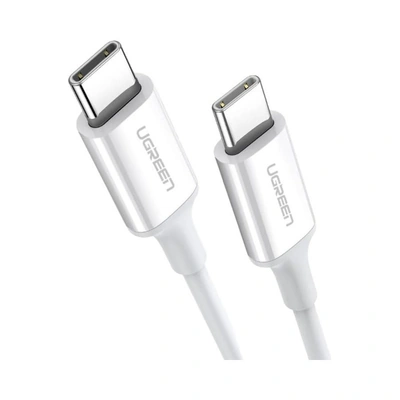 كابل يو جرين USB-C إلى USB-C 2.0، 3 أمبير، 60 وات - 1 متر - أبيض
