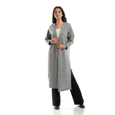 كارديجان كم طويل بفتحة جانبية