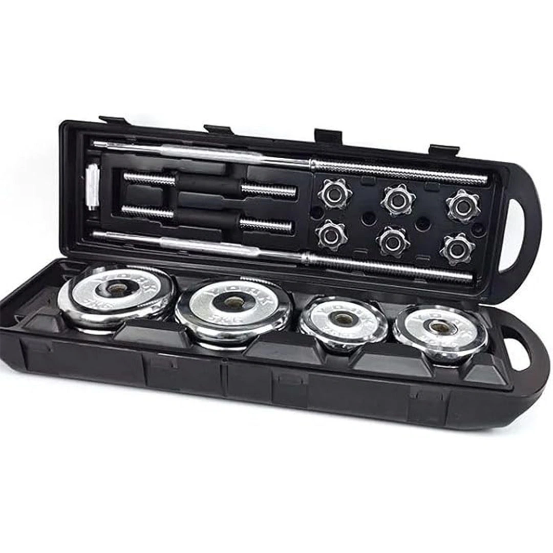 مجموعة الدمبل التيميت برو 2 في 1 - فضي - 50 كجم