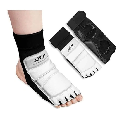 واقي القدم للكاحل والتايكوندو - أبيض