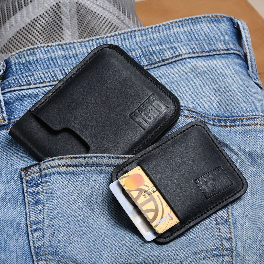 محفظة جلد رجالي مع كارد هولدر من تيستا تورو w13