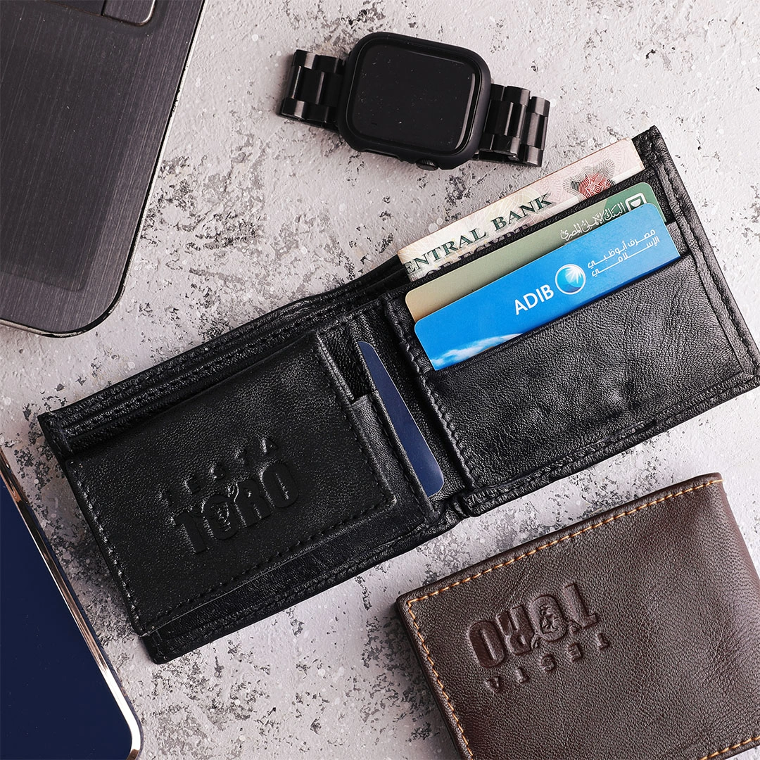 محفظة جلد طبيعي رجالي - W5