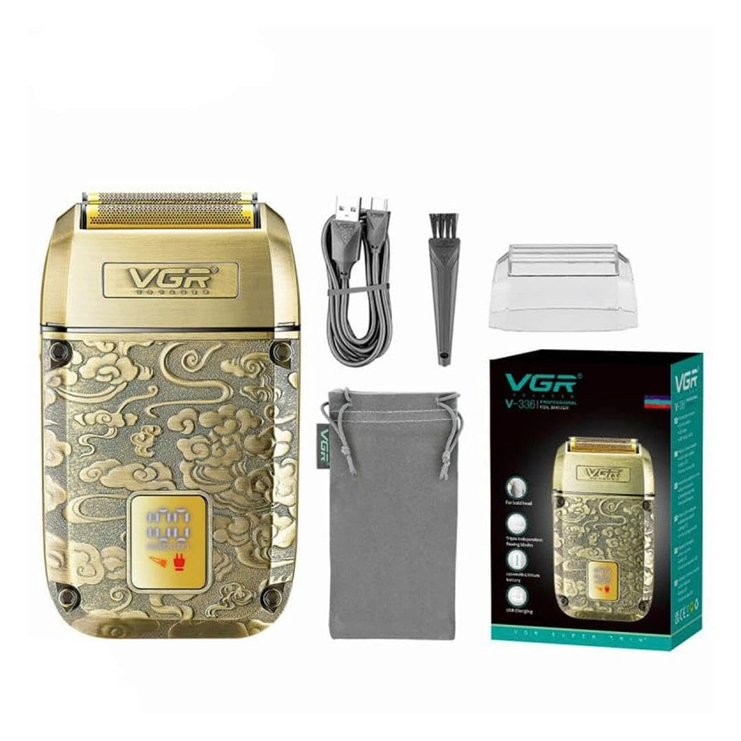 ماكينة حلاقة كهربائية لاسلكية VGR - ذهبي - V-336