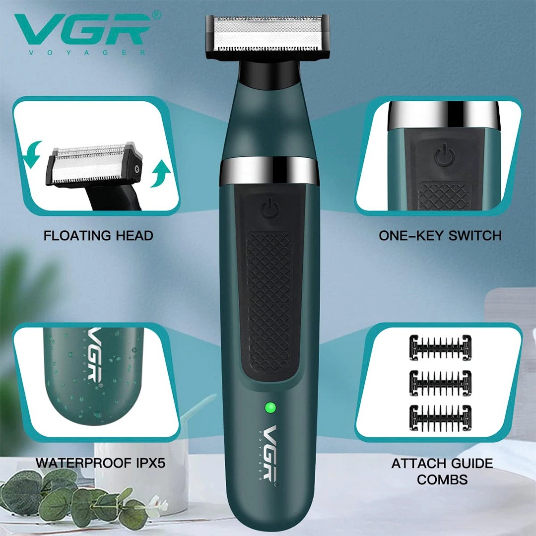 ماكينة حلاقة بشفرة مزدوجة VGR - زيتي - V-393