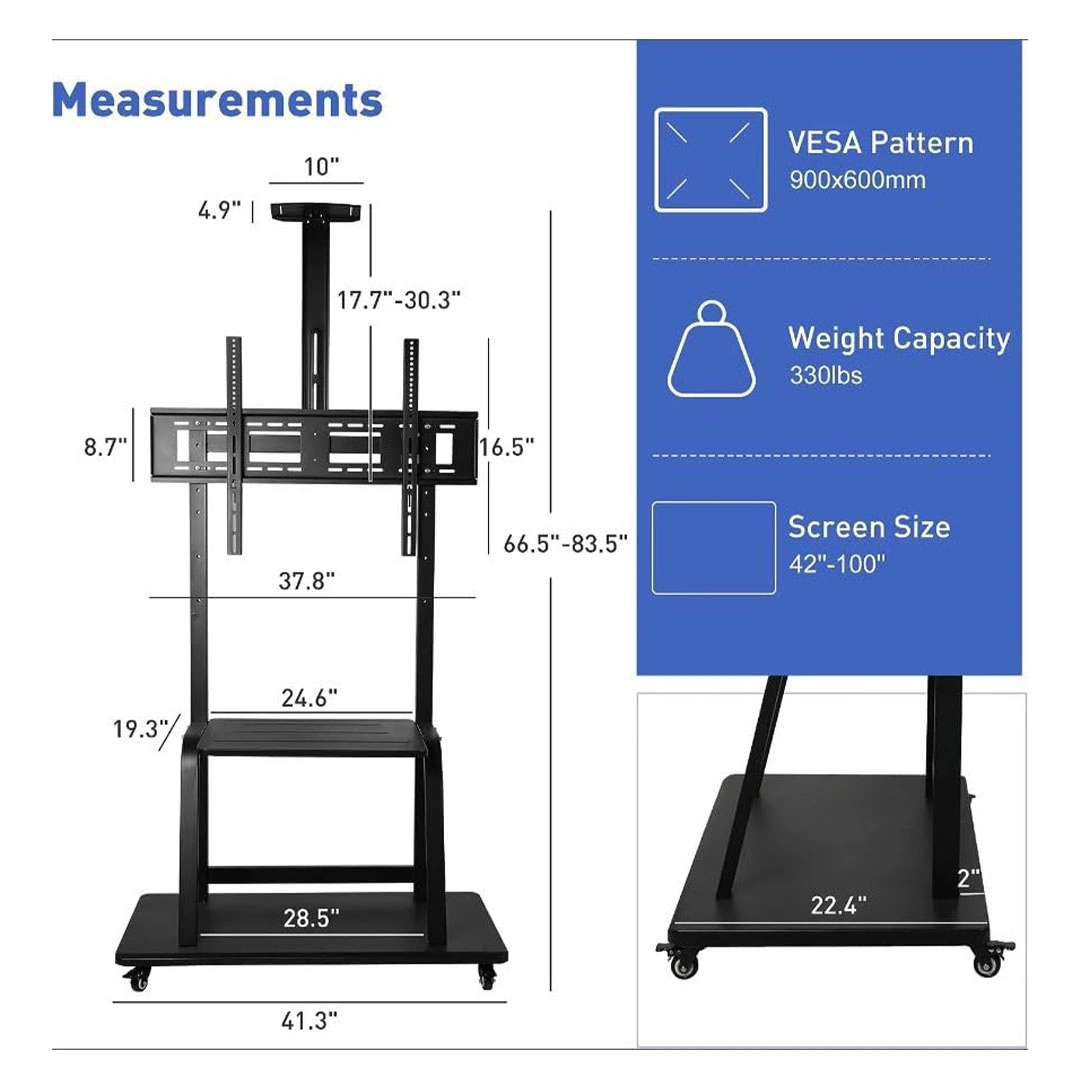 حامل أرضي لشاشة تلفزيون - متحرك - Y-1800