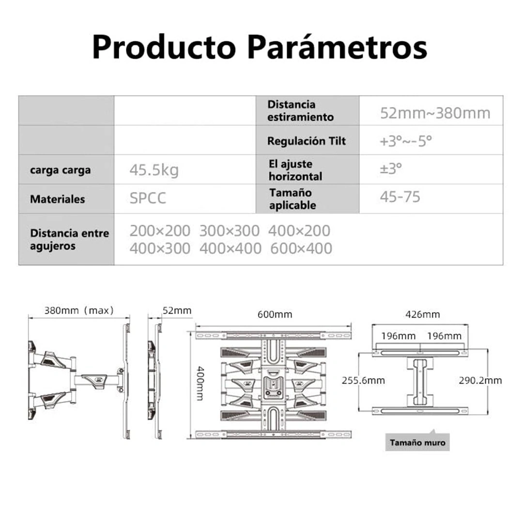 حامل شاشة تلفزيون معلق من 40 ل 80 بوصة - متحرك