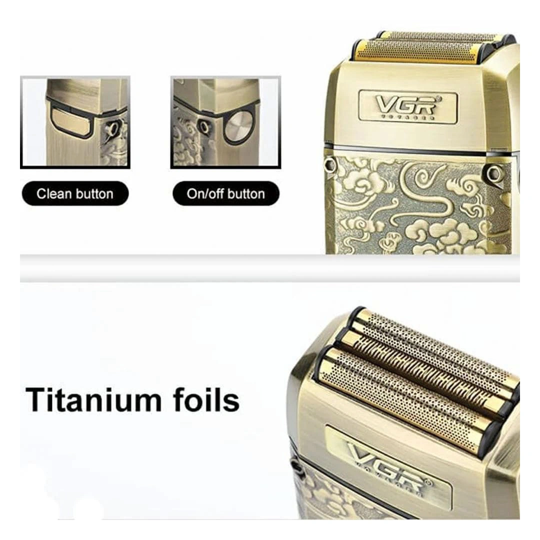ماكينة حلاقة كهربائية لاسلكية VGR - ذهبي - V-336