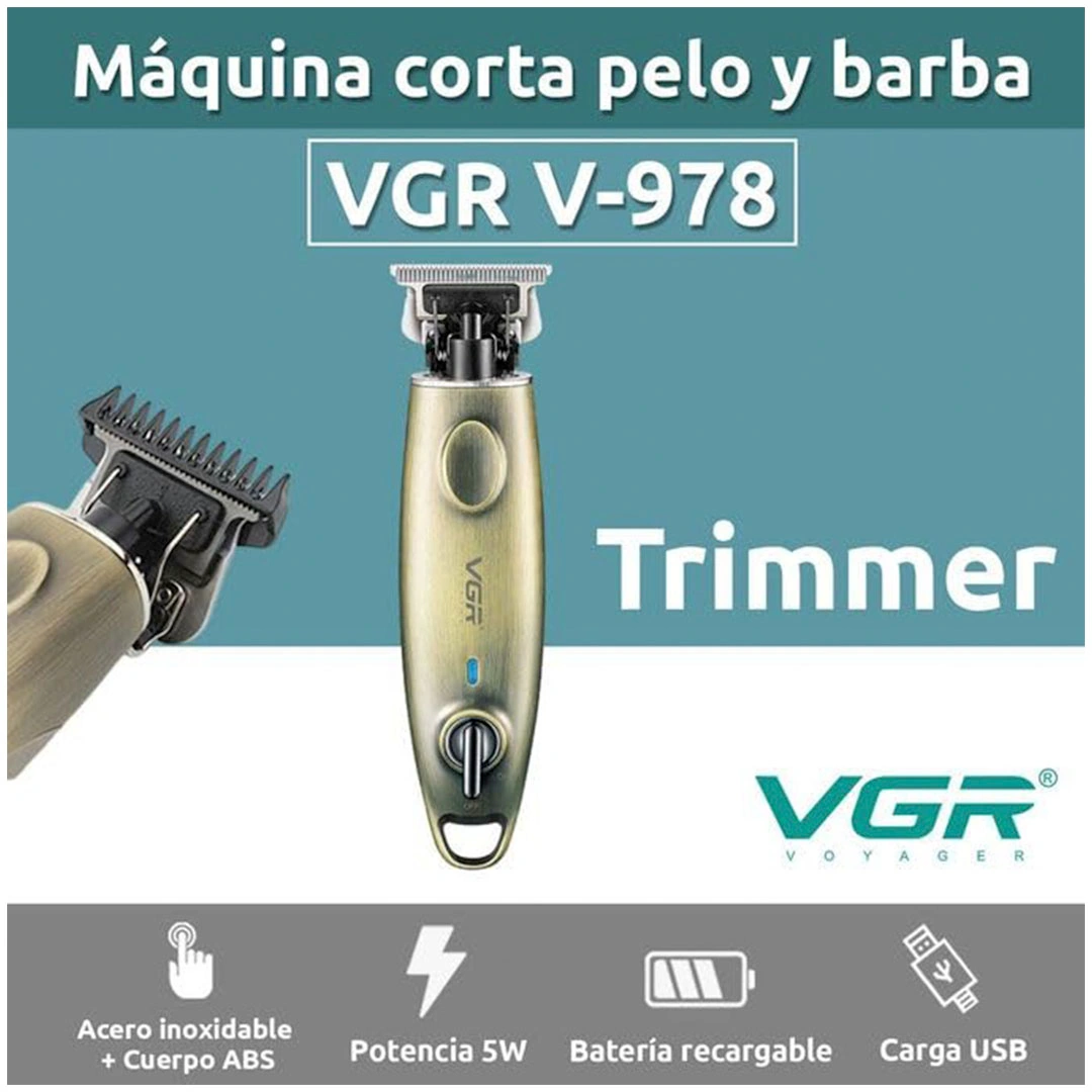 ماكينة حلاقة وتشذيب VGR - ذهبي - V-978