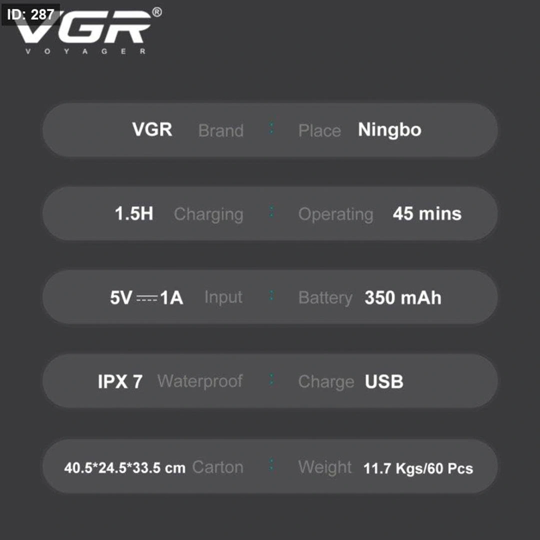 ماكينة التنعيم الأحترافية VGR - أحمر - V-345