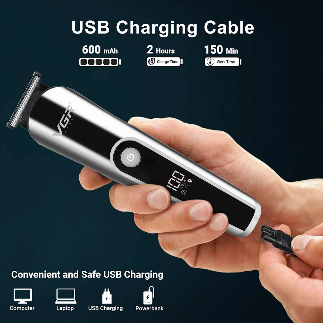 مجموعة حلاقة للرجال VGR - أسود - V-963