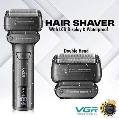 ماكينة حلاقة كهربائية من VGR - مقاومة للماء - أسود - VGR-368
