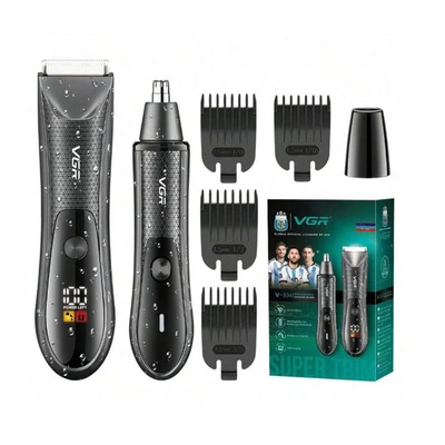 ماكينة تشذيب شعر الجسم والأنف - أسود - V-934