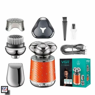 ماكينة حلاقة في جي أر لتشذيب اللحية للرجال قابلة للشحن - برتقالي - V-391