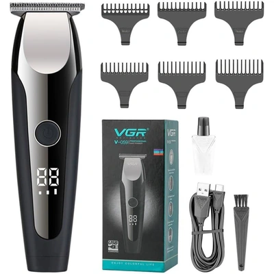 ماكينة حلاقة الشعر في جي أر القابلة للشحن للرجال - أسود - V-059