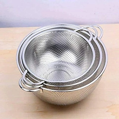 مصفاة الطعام ستانليس ستيل - 3 قطع