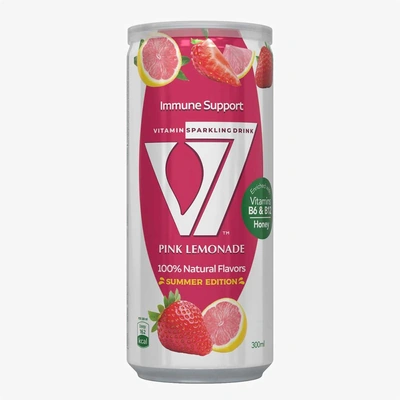 V7 مشروب غازي - بينك ليمونادا - 300 مل