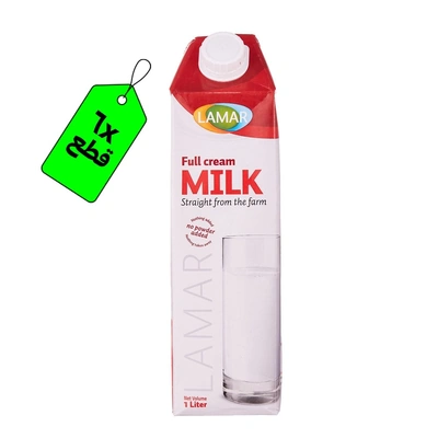 لمار لبن كامل الدسم - 1 لتر - 6 قطع