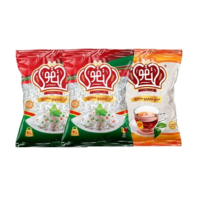 2 التقوي أرز مصري عريض الحبة - 1 كيلو مع سكر التقوي - 1 كيلو