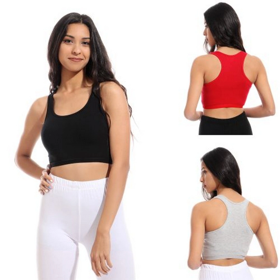 ميسيري مجموعة توب حريمي سادة - 3 قطع