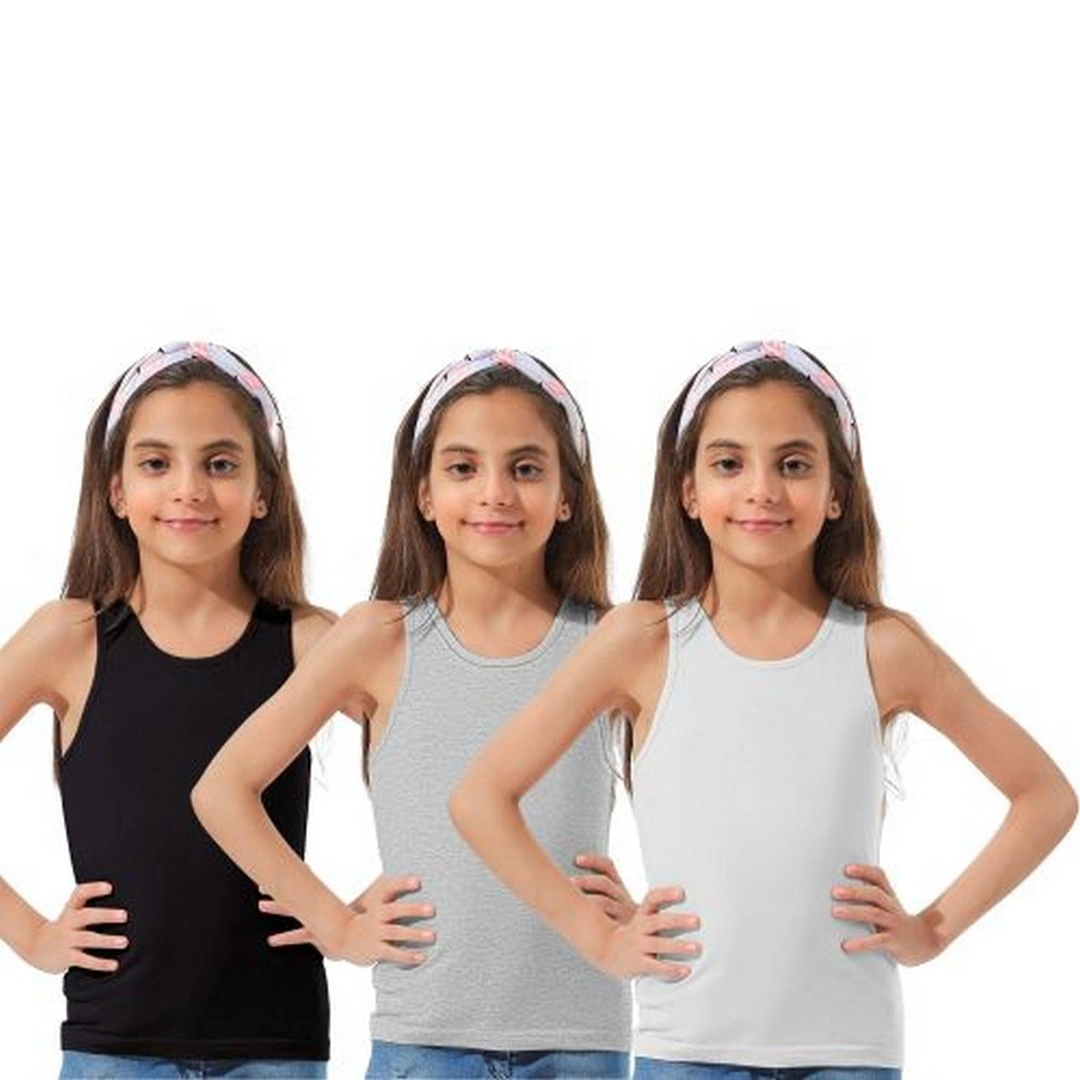 ميسيري فانلة حمالات للبنات سادة مسيري - 3 قطع