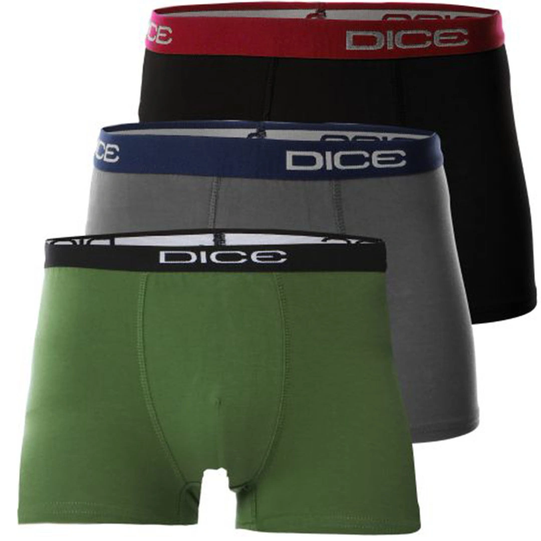دايس بوكسر سادة رجالي قطن - 3 قطع