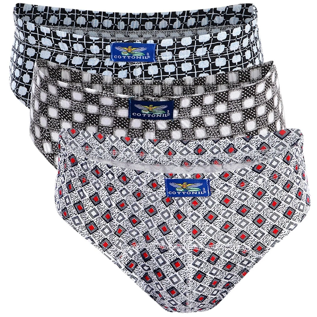 قطونيل بيكيني رجالي قطن - 3 قطع - مطبوع