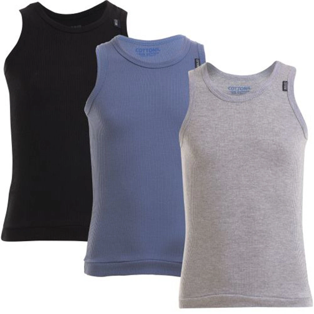 قطونيل فانلة مضلعة رجالي - 2 قطعة