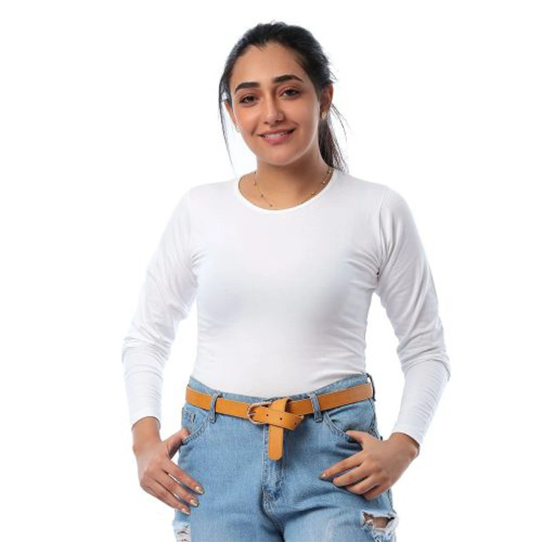 قطونيل تيشيرت حريمي بكم - أبيض