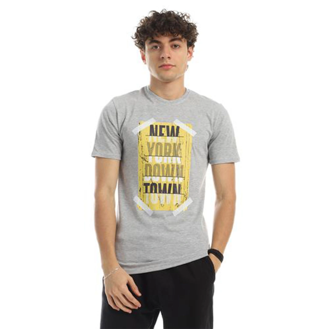 الميسيري تيشيرت قطن رجالي نيو يورك - رمادي