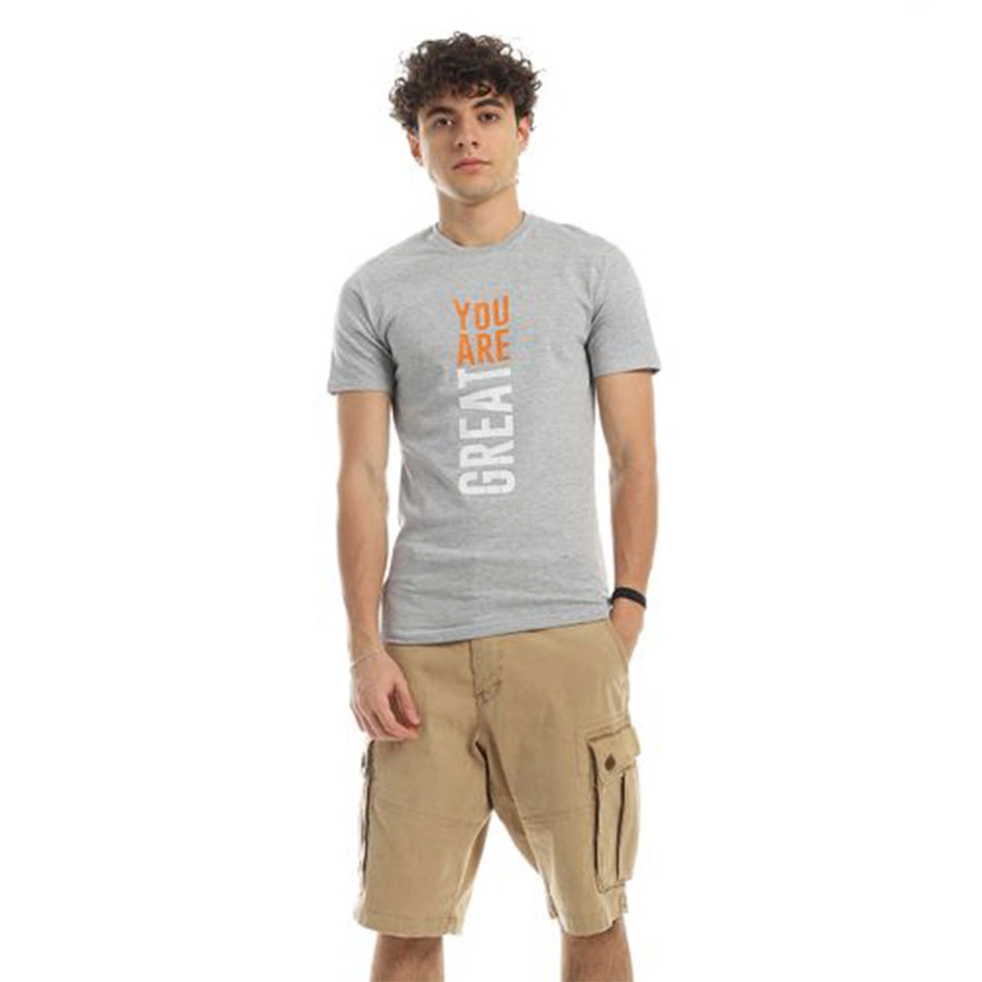 الميسيري تيشيرت يو ار جريت رجالي قطن - رمادي