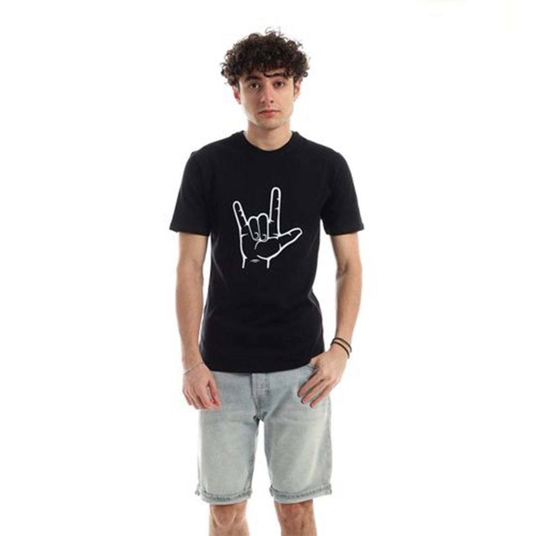 الميسيري تيشيرت رجالي قطن -أسود