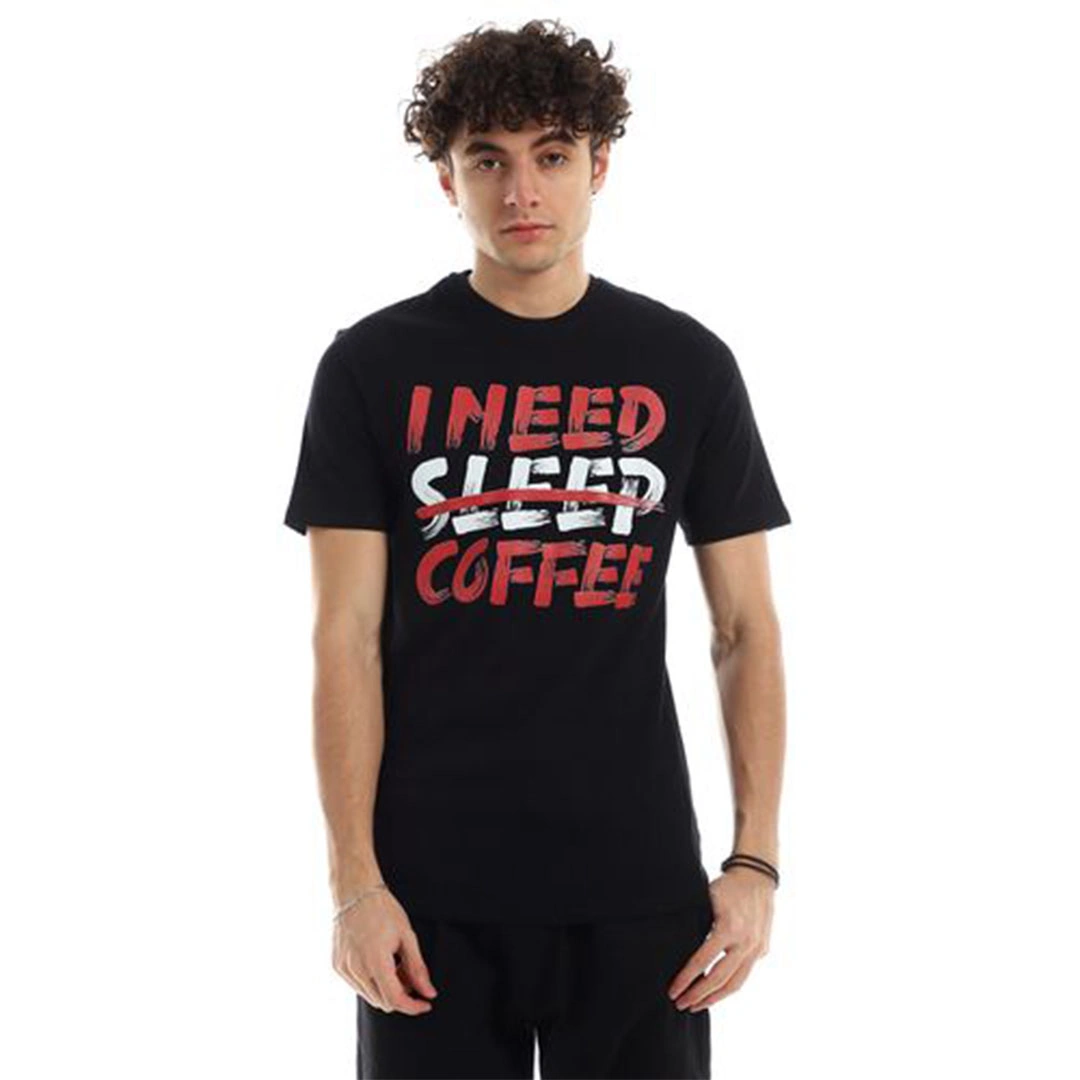 الميسيري تيشيرت رجالي قطن اي نيد كوفي - أسود