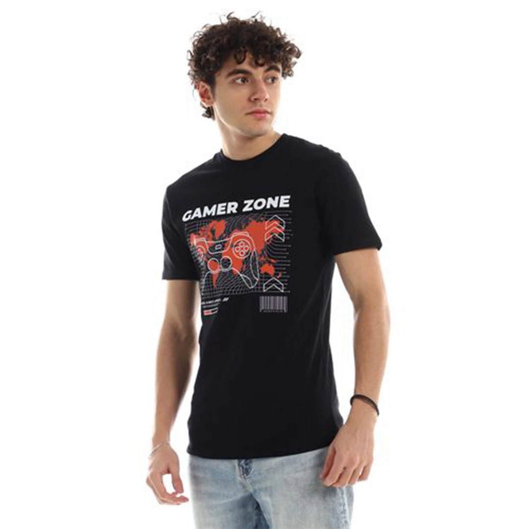 الميسيري تيشيرت رجالي قطن جامير زون - أسود