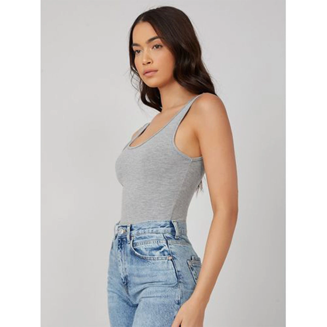 الميسيري توب قطن ستريتش - رمادي