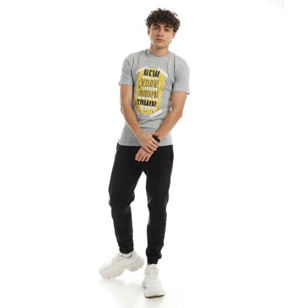 الميسيري تيشيرت قطن رجالي نيو يورك - رمادي