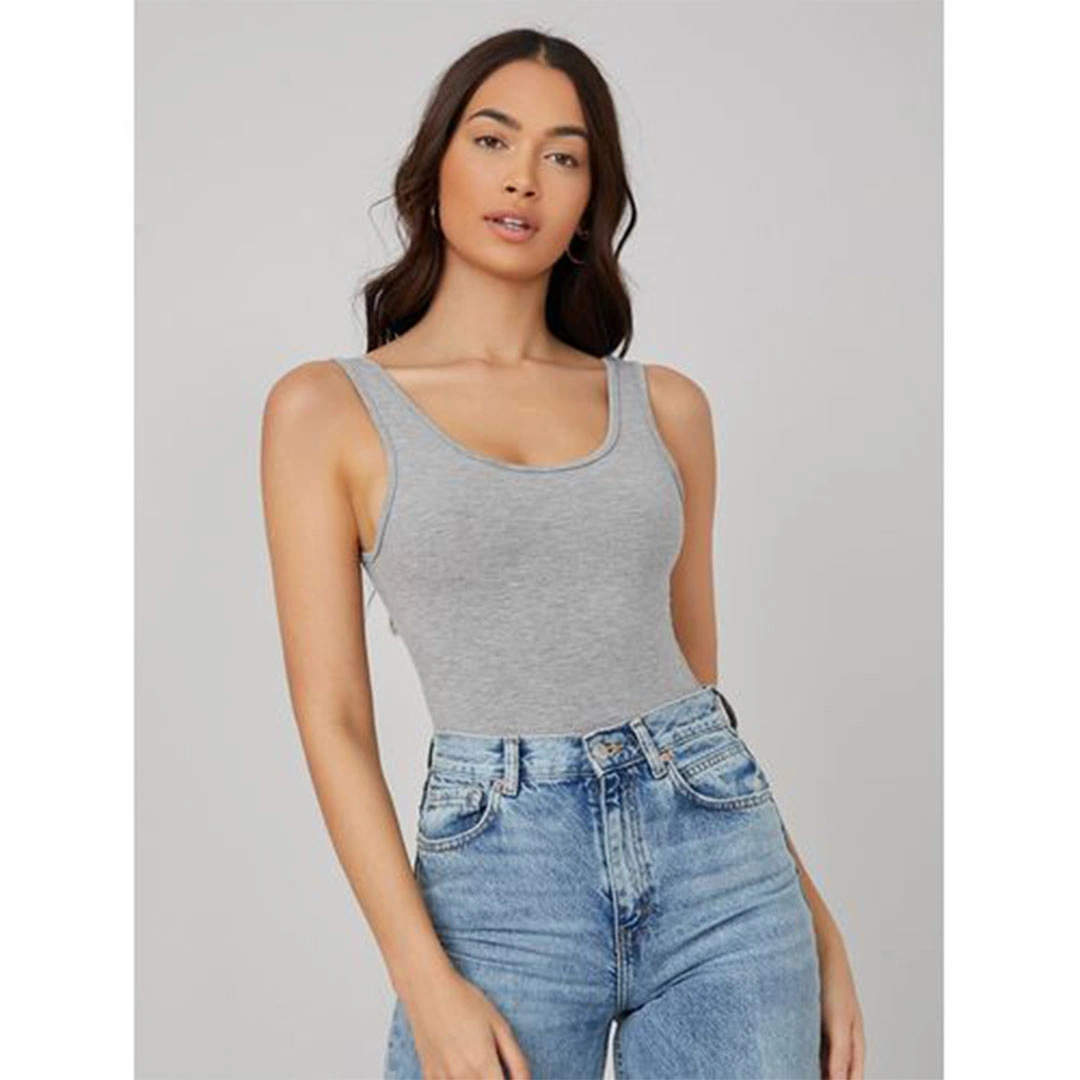 الميسيري توب قطن ستريتش - رمادي