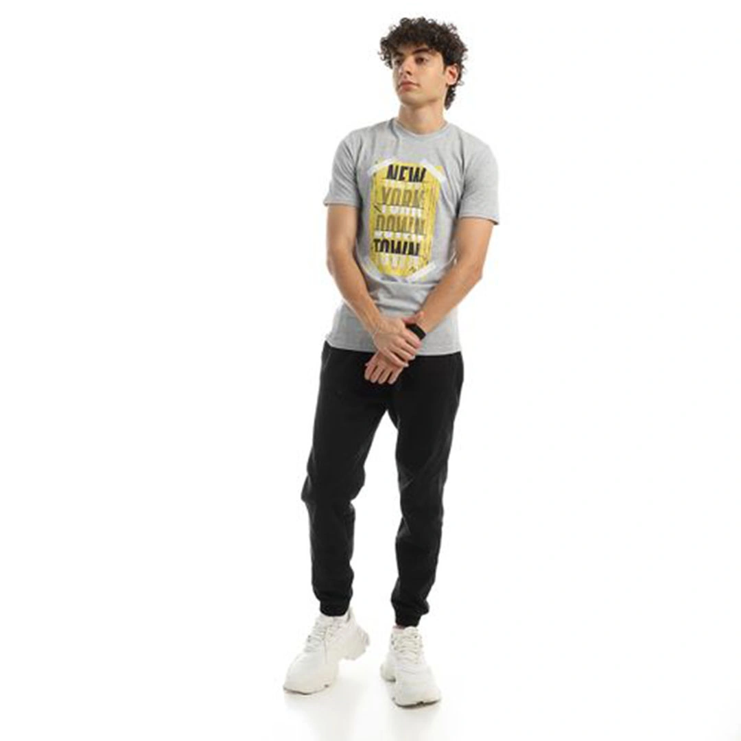 الميسيري تيشيرت قطن رجالي نيو يورك - رمادي