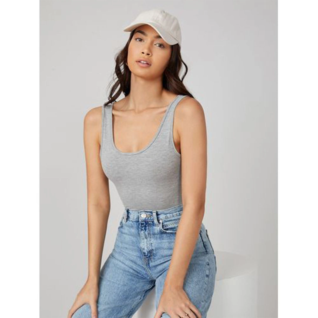 الميسيري توب قطن ستريتش - رمادي