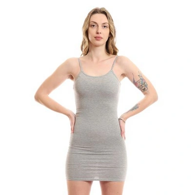 ميسيري فستان قصير مسيري حريمي قطن حماله رفيعة - رمادي